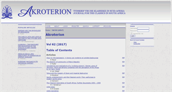 Desktop Screenshot of akroterion.journals.ac.za